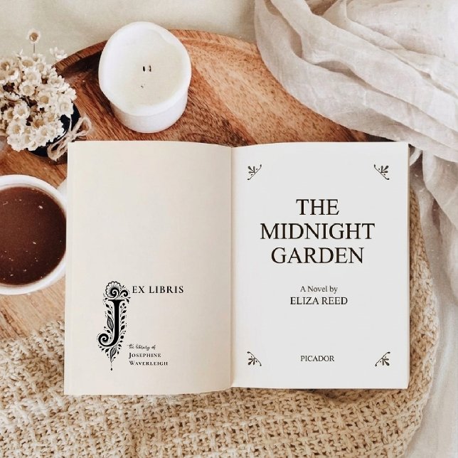 Letter J Botanical Ex Libris Bookplate Stamp (Creator Uploaded)