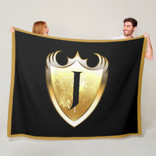 Letter J Capital Alphabet Fleece Blanket