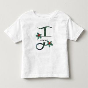 *~* Letter J  Christmas Holly Berries Name  Toddler T-shirt