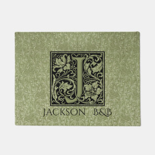 Letter J First Letter Monogram Personalized Doormat