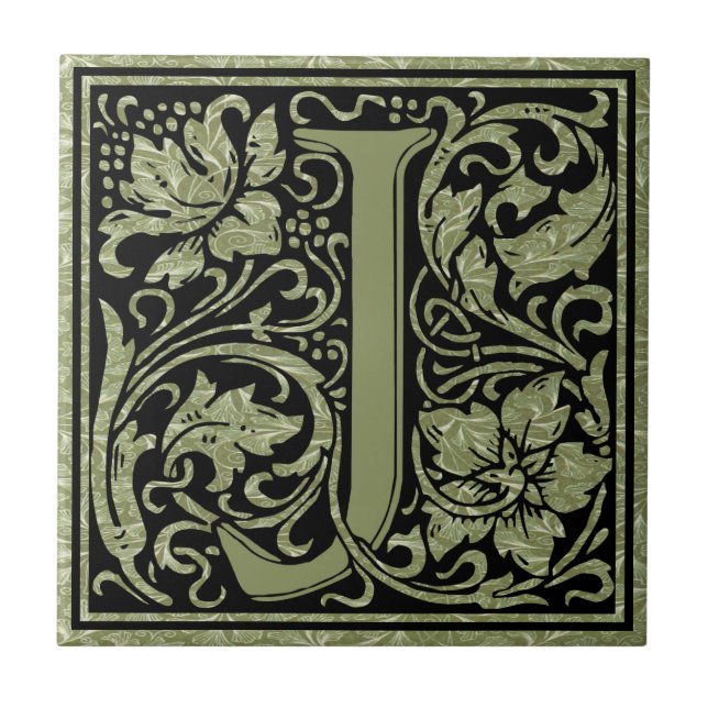 Letter J First Letter Monogram Tile (Front)