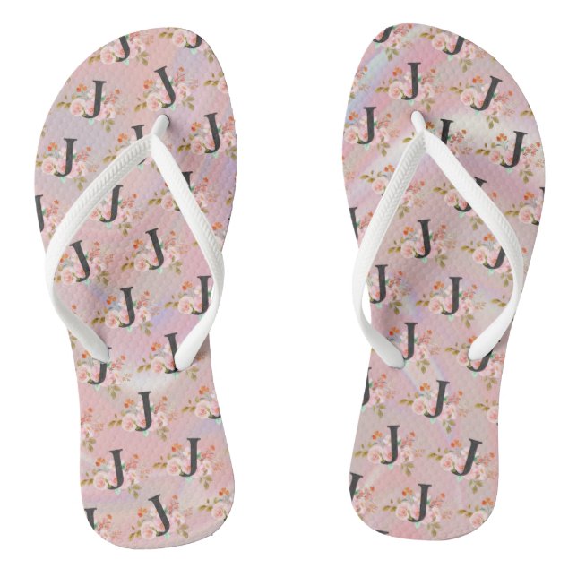 Letter J Flip Flops (Footbed)