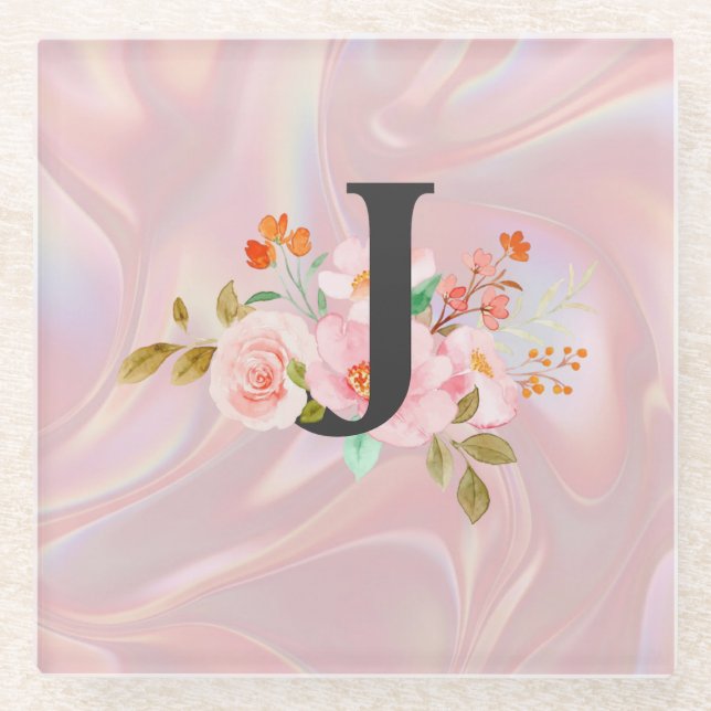 Letter J Glass Coaster (Front)