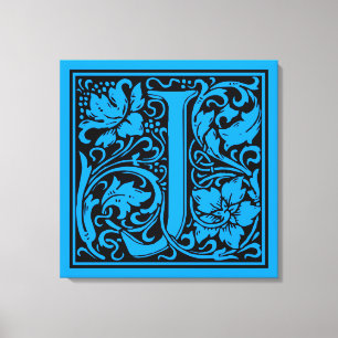 Letter J Medieval Monogram Art Nouveau Canvas Print