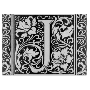 Letter J Medieval Monogram Art Nouveau Cutting Board
