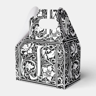 Letter J Medieval Monogram Art Nouveau Favor Box