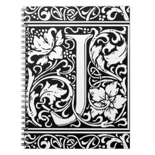 Letter J Medieval Monogram Art Nouveau Notebook
