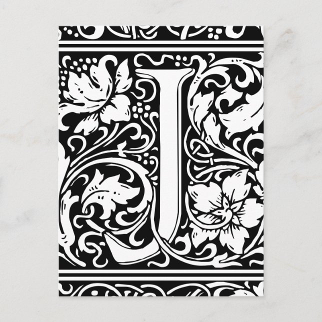 Letter J Medieval Monogram Art Nouveau Postcard (Front)