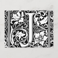 Letter J Medieval Monogram Art Nouveau