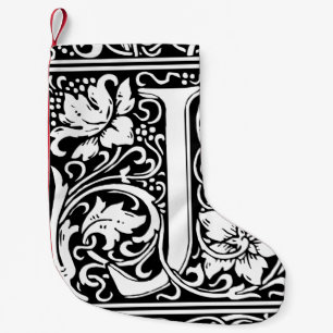 Letter J Medieval Monogram Art Nouveau Small Christmas Stocking