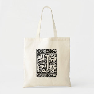 Letter J Medieval Monogram Art Nouveau Tote Bag
