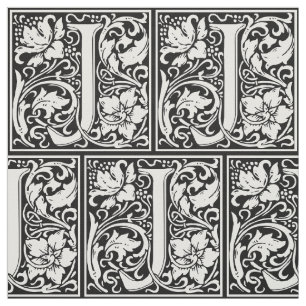 Letter J Medieval Monogram Vintage Initial Fabric