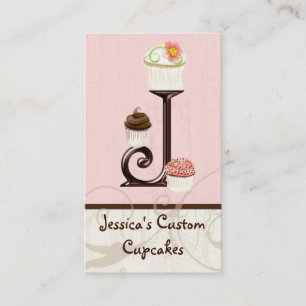 Letter J Monogram Dessert Bakery Business Cards
