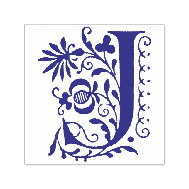 Letter J Monogram Elegant Initial Self-inking Stamp (Design)