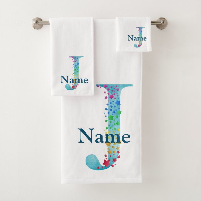 Letter J Monogram Initial Bath Gift Set (Insitu)