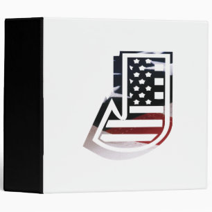 Letter J Monogram Initial USA Binder