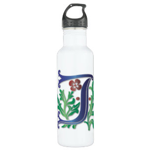 Letter J Monogram with Swirls 710 Ml Water Bottle