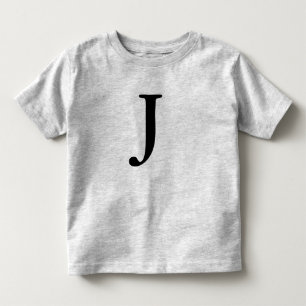 Letter J monogrammed black initial t shirt