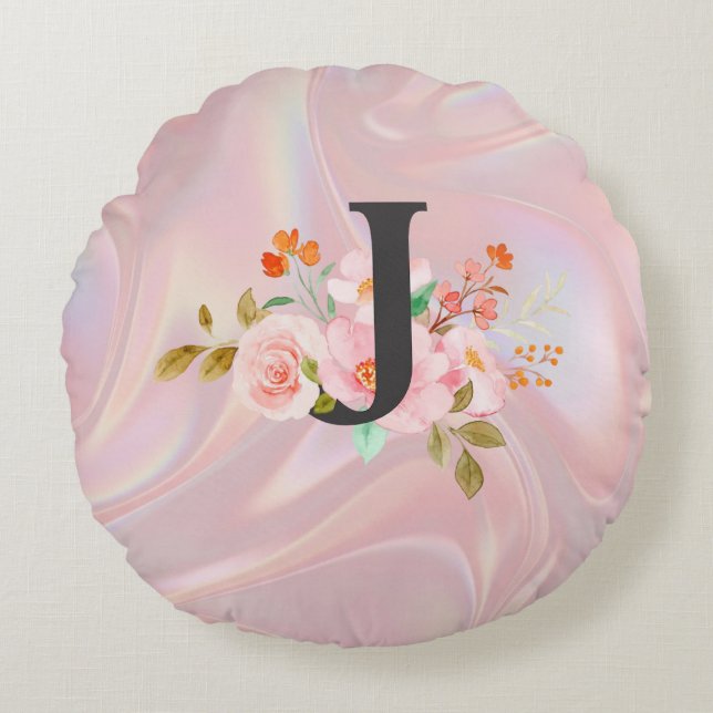 Letter J Round Pillow (Front)