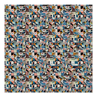 LETTER J STEREOGRAM 20"x20", Semi-Gloss, No Frame Poster