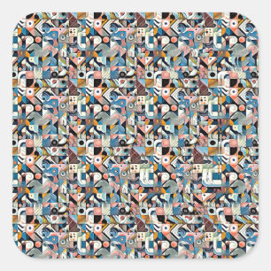 Letter J Stereogram, Set of 6, Large 3x3 Square Sticker