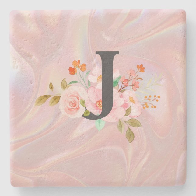 Letter J Stone Coaster (Front)