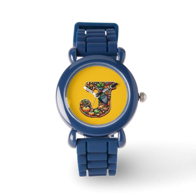 Letter J Thanksgiving style gift  Watch (Front)