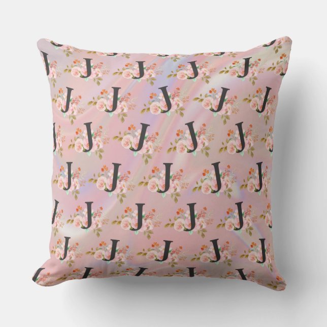 Letter J Throw Pillow (Front)