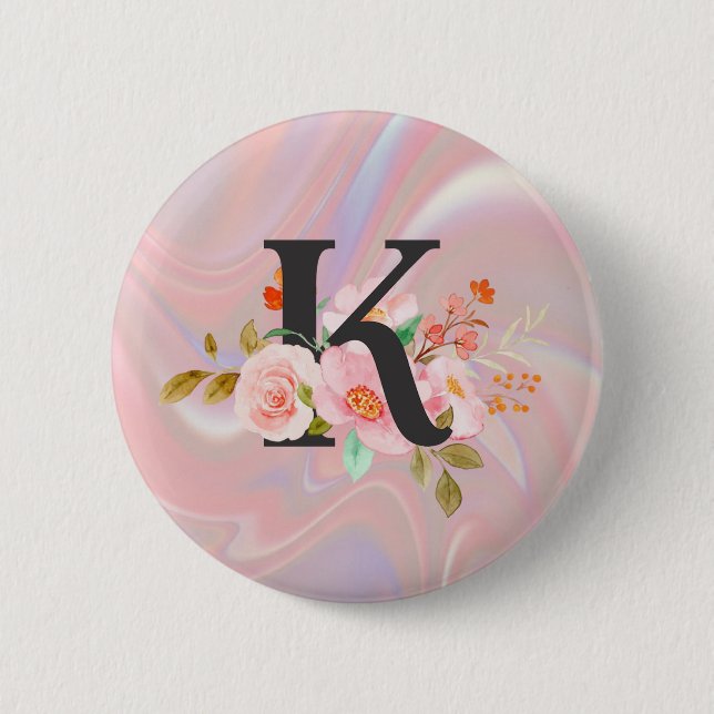 Letter K 2 Inch Round Button (Front)