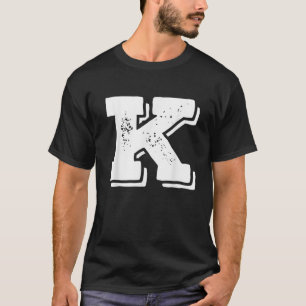 Letter K Capital Alphabet College Varsity Monogram T-Shirt