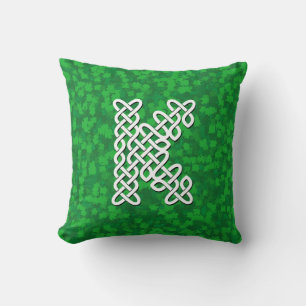 Letter K Celtic Knot Alphabet Throw Pillow