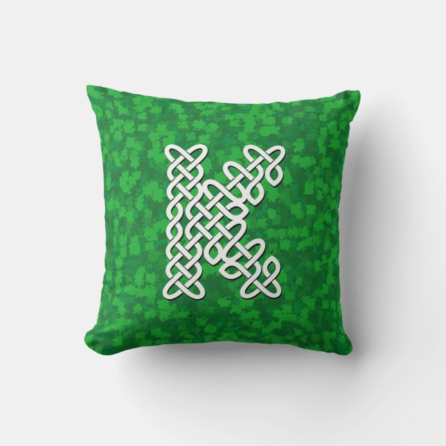 Letter K Celtic Knot Alphabet Throw Pillow (Front)