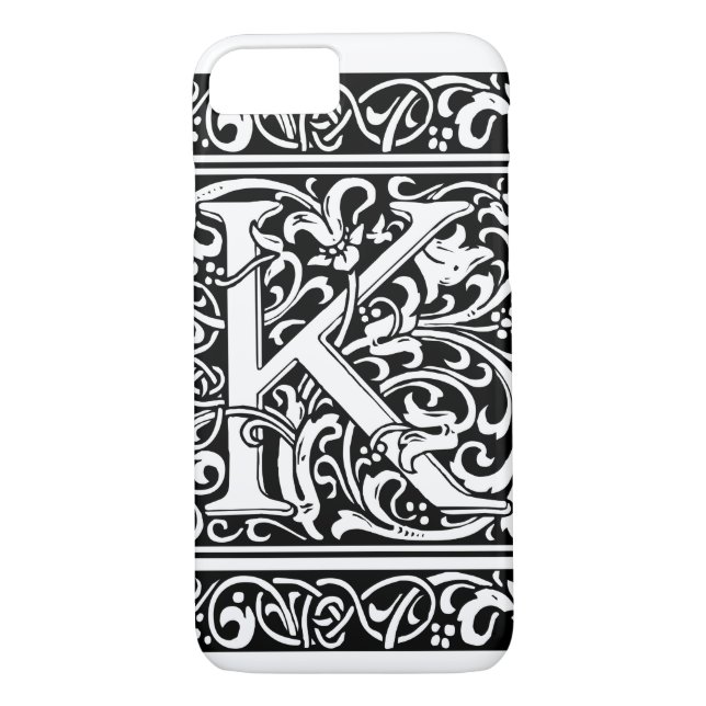 Letter K Medieval Monogram Art Nouveau Case-Mate iPhone Case (Back)