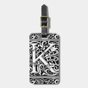 Letter K Medieval Monogram Art Nouveau Luggage Tag