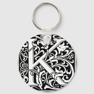 Letter K Medieval Monogram Vintage Initial Keychain