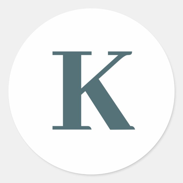 Letter k monogram  classic round sticker (Front)