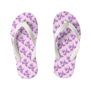 Letter K monogram doodle art flip flops
