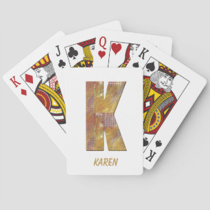 Letter K Monogram Initial Country Patchwork Quilt Playing Cards