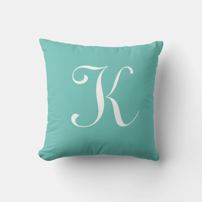 Letter K Monogram Initial Custom Throw Pillow (Front)
