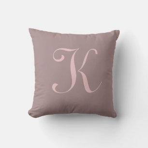 Letter K Monogram Initial Custom Throw Pillow
