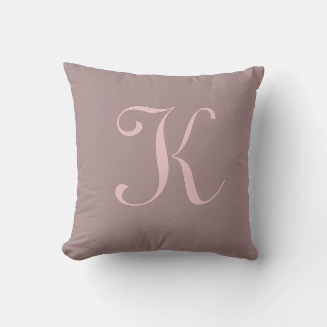 Letter K Monogram Initial Custom Throw Pillow (Front)