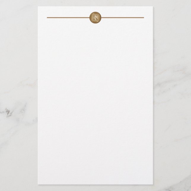 "Letter K" Monogram Stationery (Front)