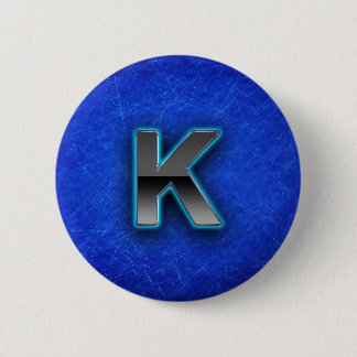 Letter K - neon blue edition 2 Inch Round Button