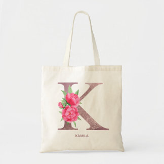 Letter K Personalized name monogram bridesmaid  Tote Bag