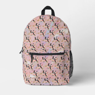 Letter K Printed Backpack