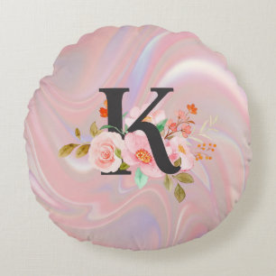 Letter K Round Pillow