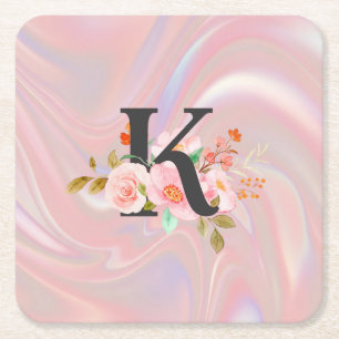 Letter K Square Paper Coaster