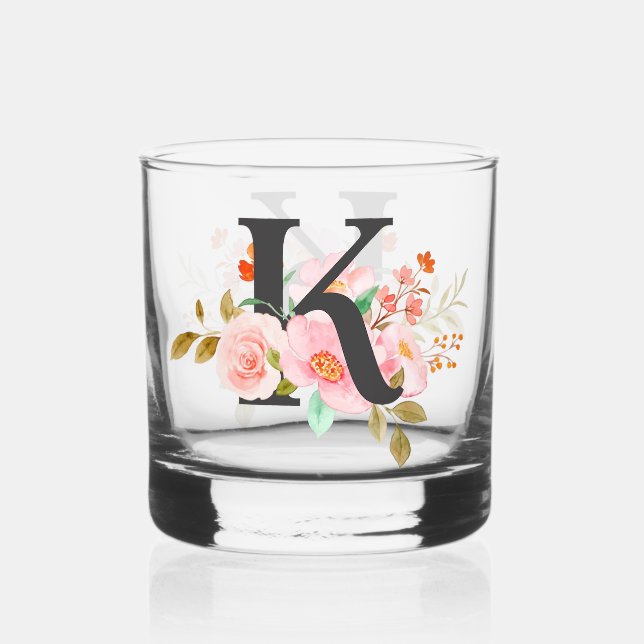 Letter K Whiskey Glass (Front)