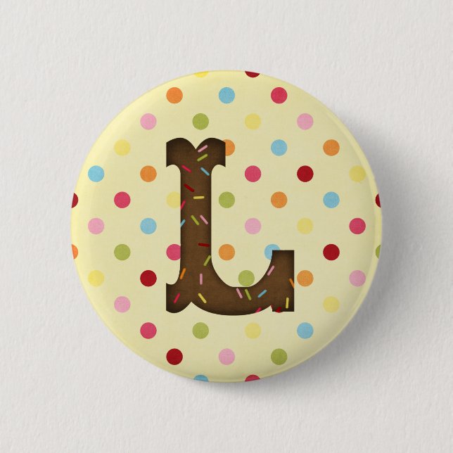 Letter L 2 Inch Round Button (Front)