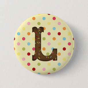 Letter L 2 Inch Round Button